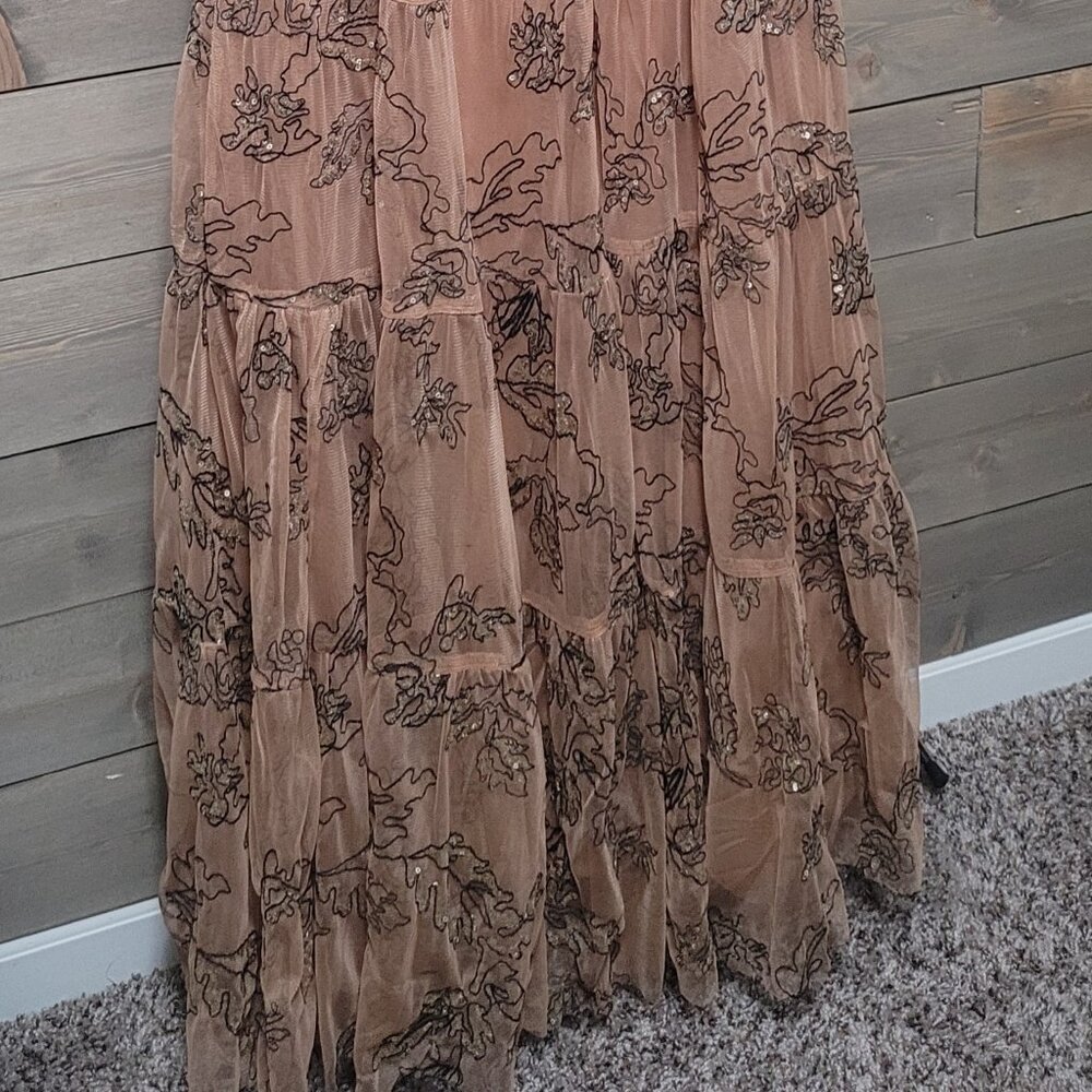 Anthropologie Dress Size Small Long Maeve Pink and Black - Picture 5 of 12